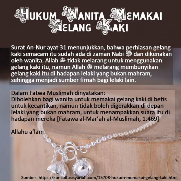 HUKUM WANITA MEMAKAI GELANG KAKI Nasihat Sahabat