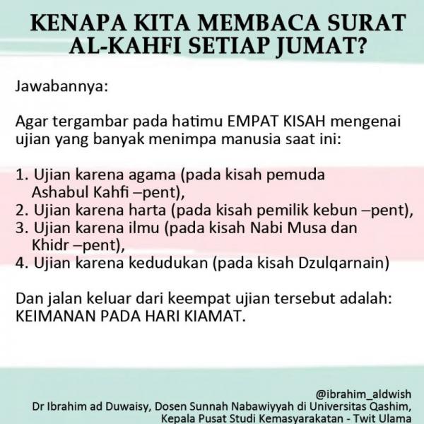 Kenapa Membaca Surat Al Kahfi Setiap Jumat Nasihat Sahabat