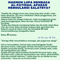 Makmum Lupa Membaca Al Fatihah Apakah Mengulangi