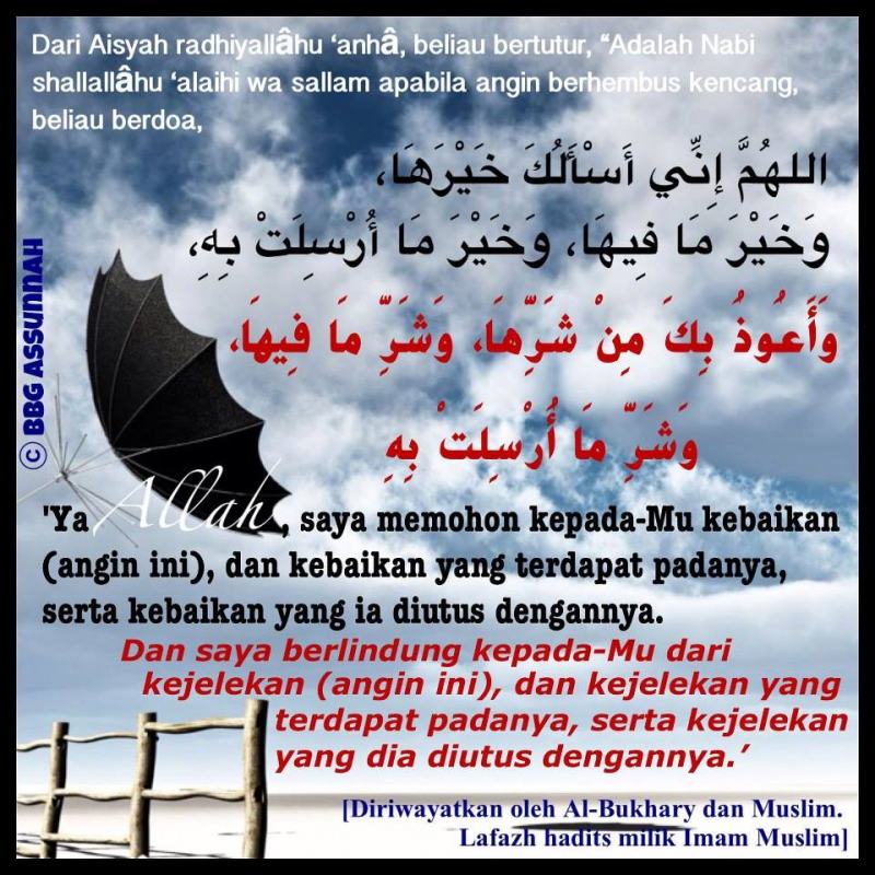 Doa Ketika Angin Kencang Bacaan Arab Latin Arti Dan