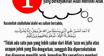 RENUNGAN UNTUK UMAT NASRANI YANG BERKEYAKINAN ALLAH MEMILIKI ANAK