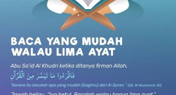 BACALAH YANG MUDAH WALAU HANYA LIMA AYAT
