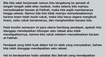 MAKMUM TERTINGGAL BACAAN AL-FATIHAH