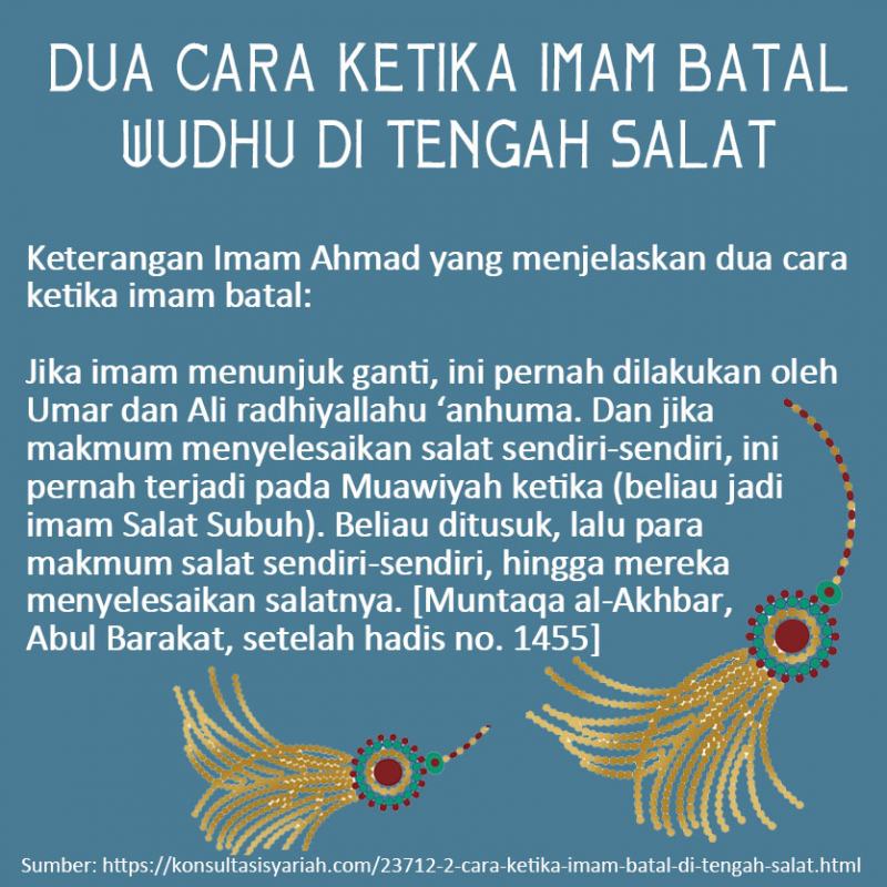 DUA CARA KETIKA IMAM BATAL WUDHU DI TENGAH SALAT