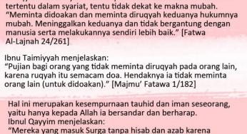 INI MAKSUDNYA: MINTA DIRUQYAH DAN MASUK SURGA TANPA HISAB DAN AZAB