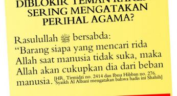 DIBLOKIR TEMAN KARENA SERING MENGATAKAN PERIHAL AGAMA?