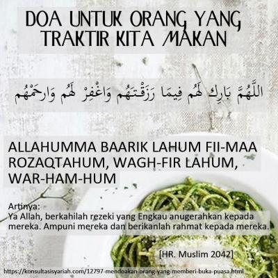 DOA UNTUK ORANG YANG TRAKTIR KITA MAKAN - Nasihat Sahabat