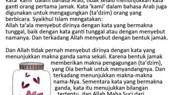 MAKNA KATA GANTI ”KAMI” UNTUK ALLAH