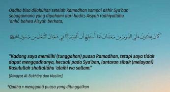 WAKTU PELAKSANAAN QADHA PUASA