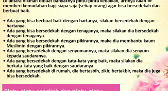 PINTU-PINTU SEDEKAH DAN PINTU-PINTU KEBAIKAN ITU BANYAK