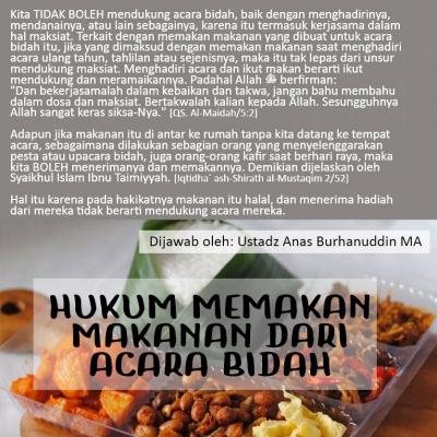 HUKUM MEMAKAN MAKANAN DARI ACARA BIDAH - Nasihat Sahabat