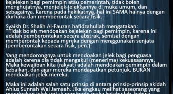 JANGANLAH MENDOKAN PRESIDEN TERPILIH DENGAN KEJELEKAN