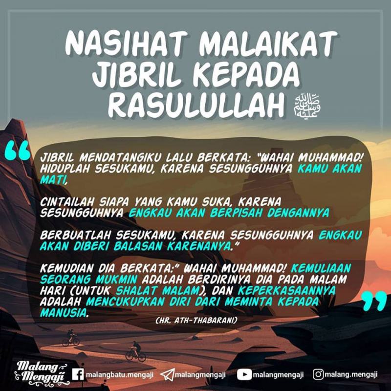 Lima Nasihat  Kehidupan Yang Disampaikan Jibril Kepada