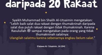 MENDING DUA RAKAAT DARIPADA DUA PULUH RAKAAT