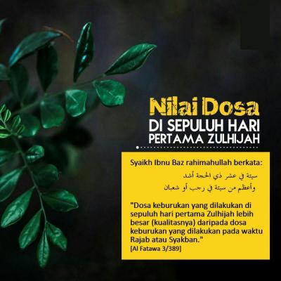 NILAI DOSA DI SEPULUH HARI PERTAMA ZULHIJAH