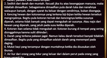 SEMBILAN NAJIS YANG DIMAAFKAN