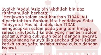 BAGAIMANA MENJAWAB ORANG BERSIN DAN SALAM ORANG LAIN SAAT KHUTBAH JUMAT?