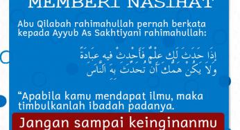 BUKAN LOMBA MEMBERI NASIHAT