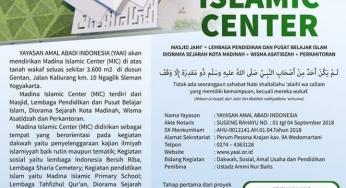 KESEMPATAN WAKAF MADINA ISLAMIC CENTER (MIC) JOGJAKARTA