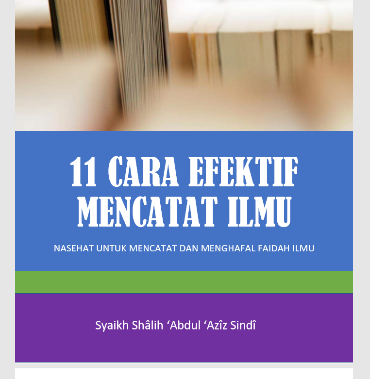 SEBELAS CARA EFEKTIF MENCATAT ILMU (FREE EBOOK)
