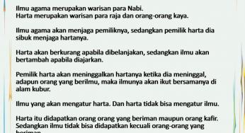 ANTARA ILMU AGAMA DAN HARTA