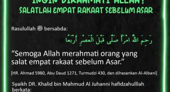 INGIN DIRAHMATI ALLAH? SALATLAH EMPAT RAKAAT SEBELUM ASAR