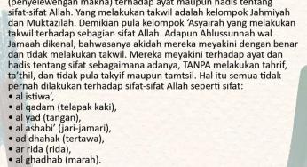 TAKWIL TERHADAP AYAT TENTANG SIFAT ALLAH
