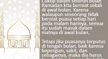 APAKAH NIAT PUASA RAMADAN HARUS DILAKUKAN SETIAP MALAM?