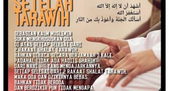 BIDAHNYA DOA SETELAH TARAWIH