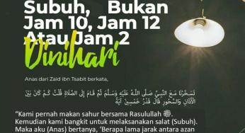 SAHUR NABI DEKAT DENGAN SALAT SUBUH