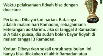 BOLEHKAH MEMBAYAR FIDYAH DI LUAR BULAN RAMADAN?