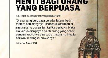IBADAH SIANG MALAM BAGI ORANG YANG YANG BERPUASA