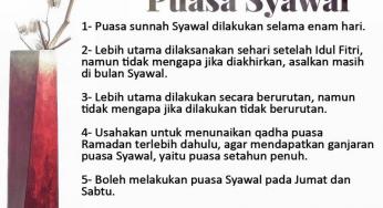PANDUAN RINGKAS PUASA SYAWAL