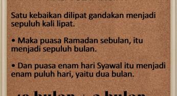 MENGAPA PUASA ENAM HARI SYAWAL SETARA PUASA SETAHUN?