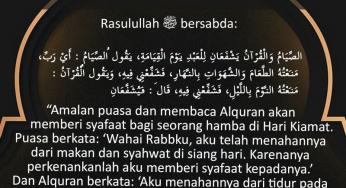 SYAFAAT PUASA DAN ALQURAN DI HARI KIAMAT