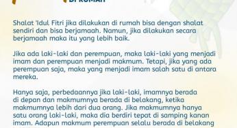 TATA CARA SALAT IDUL FITRI DI RUMAH