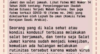 TETAP DAPAT PAHALA SALAT JAMAAH, KARENA WABAH CORONA?