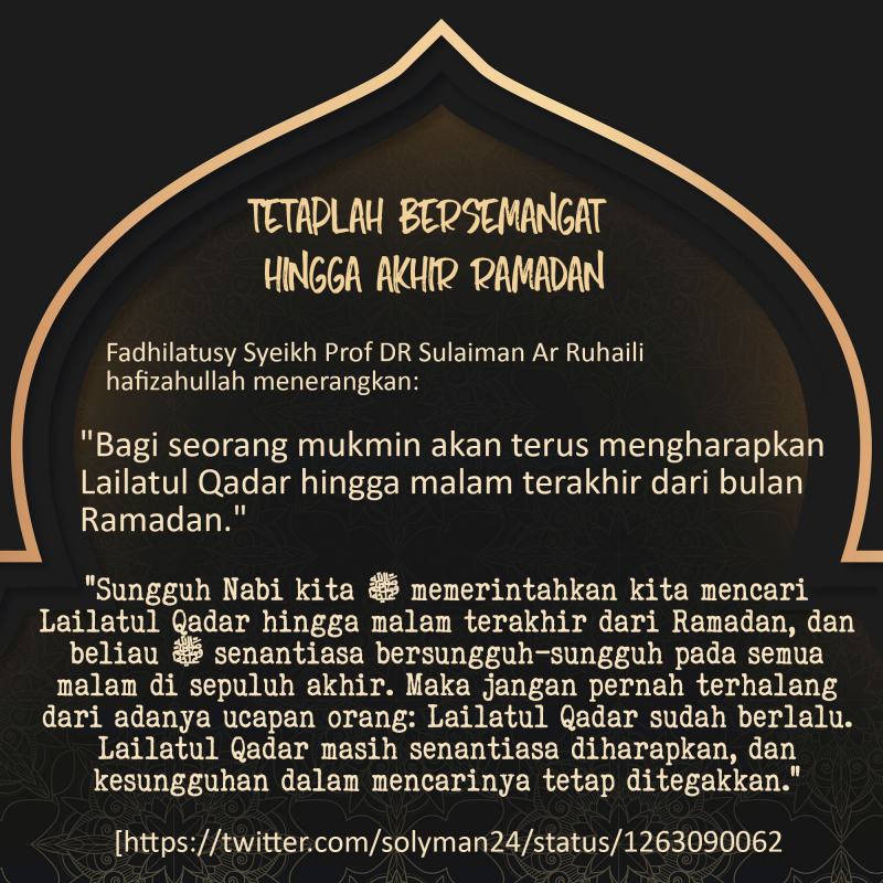 TETAPLAH BERSEMANGAT HINGGA AKHIR RAMADAN