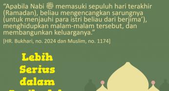 TUNTUNAN NABI DI SEPULUH HARI TERAKHIR RAMADAN