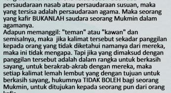 JANGAN BERMUDAH-MUDAHAN MEMANGGIL BRO ATAU SIS KEPADA NON-MUSLIM