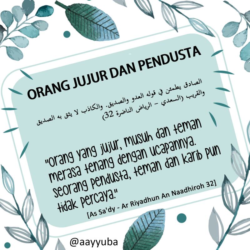 ORANG JUJUR DAN PENDUSTA