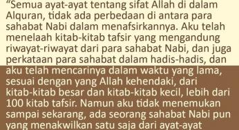 TIDAK ADA DI ANTARA SALAF YANG MENAKWIL AYAT-AYAT SIFAT
