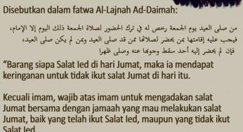 KETIKA DUA HARI RAYA BERTEPATAN DENGAN JUMAT