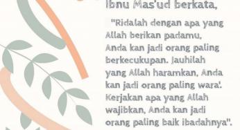 TIPS MENJADI ORANG PALING BERKECUKUPAN, WARA, DAN PALING BAIK IBADAHNYA