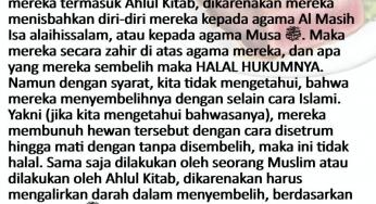 HUKUM MEMAKAN DAGING YANG DISEMBELIH DI NEGERI BARAT