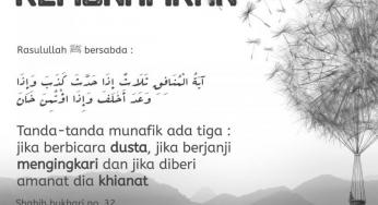 DI ANTARA TANDA KEMUNAFIKAN