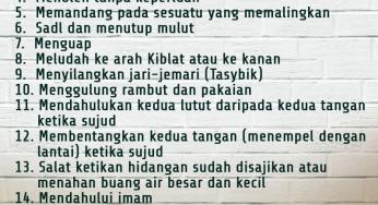 HAL-HAL YANG DIMAKRUHKAN DALAM SALAT