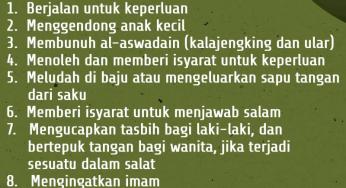 HAL-HAL YANG DIPERBOLEHKAN DALAM SALAT