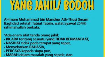 ENAM SIFAT ORANG YANG JAHIL/ BODOH