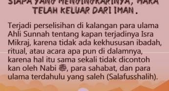 APAKAH BENAR ISRA MIKRAJ TERJADI PADA 27 RAJAB?